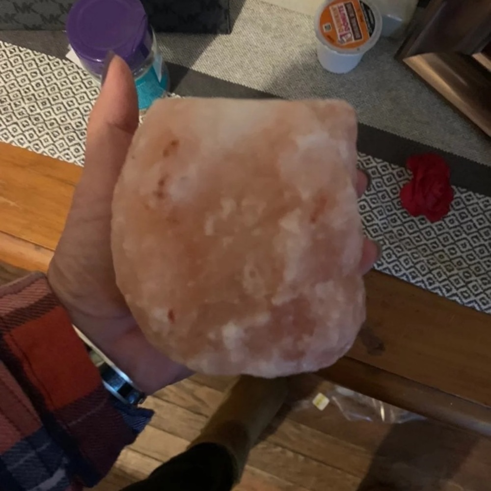 Himalayan salt rock candle pair